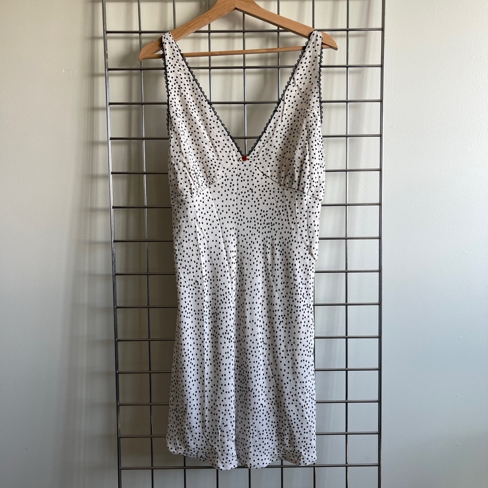 Wild Fable White and Black Polka Dot Dress
